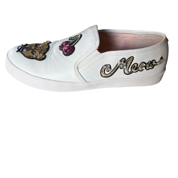 Kate Spade New York Lizbeth Slip-On Sneakers Sequin Cat Meow Lips Cherries sz 9 - Image 4