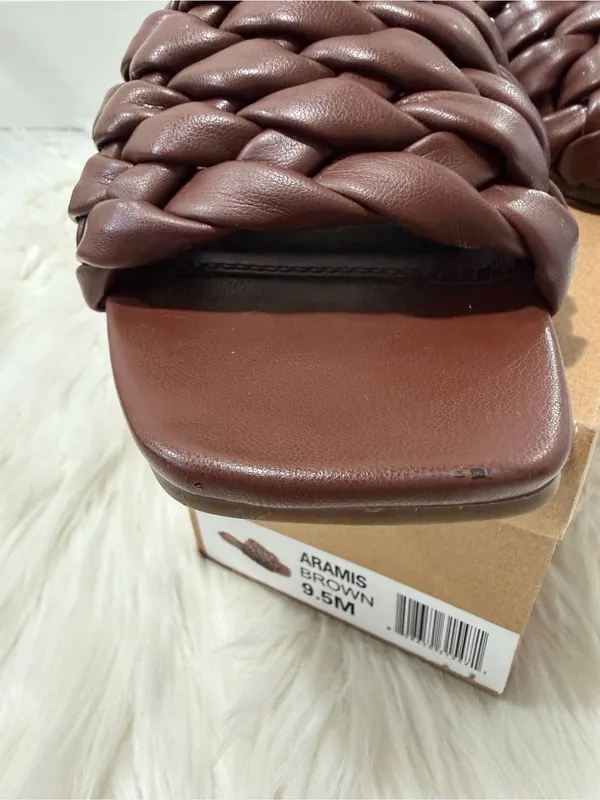Cushionaire Aramis Brown Woven Slide Sandals - Size 9.5M - Good Condition - Image 6
