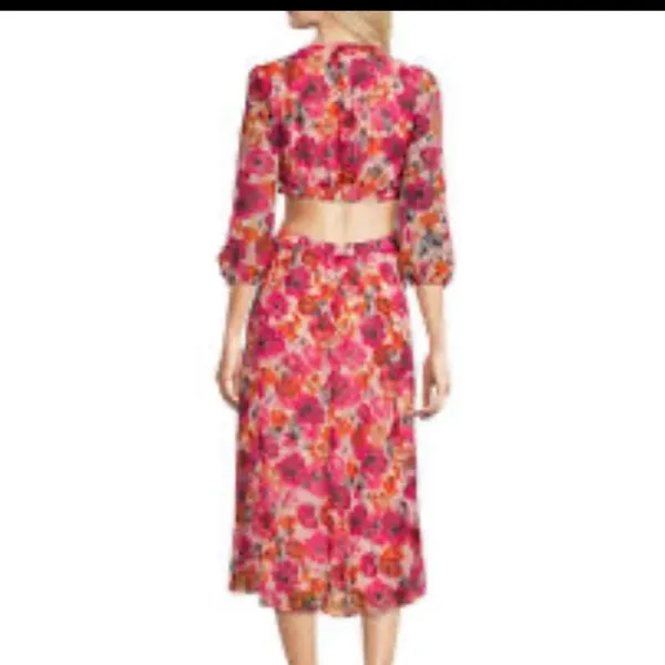 Julia Jordan Pink Floral Cutout Back Midi Dress Size 14‎ - Image 2