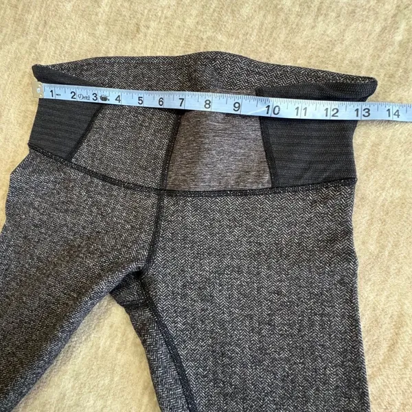 Lululemon Wunder Under‎ Leggings Womens 6 Herringbone Mid Rise Crop Yoga Tights - Image 4