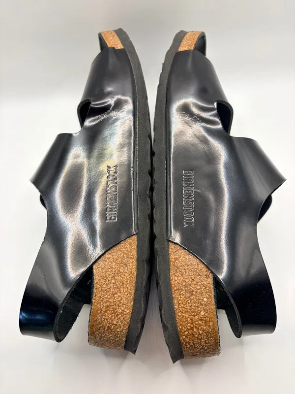 Birkenstock Milano Big Buckle Black Patent Leather Gold Quiet Luxury Sandals 38 US 7-7.5 - Image 6