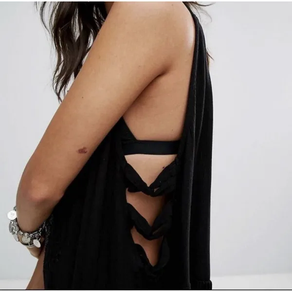 Intimately Free People DelphineEmbellished Slip Dress FlowySequin Black XS NWT - Image 4