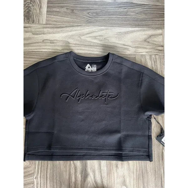 Alphalete Woman’s ELMTS Short SLEEVE Crop Size Small, Black - Image 12