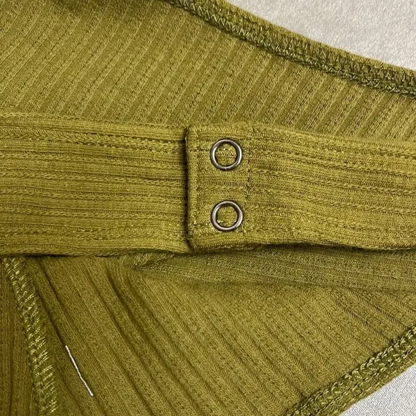 Revolve n:Philanthropy Ribbed Bodysuit Olive Green Square‎ Neck Thong NWT Small - Image 6