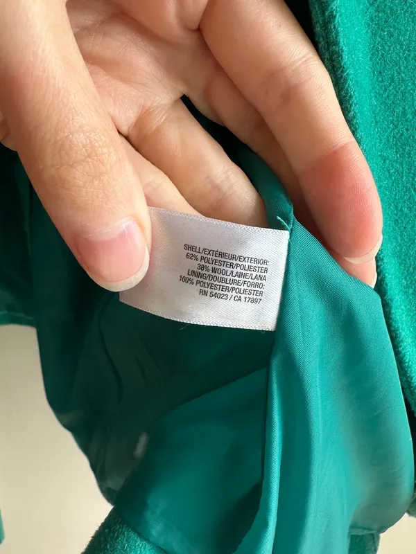 Old Navy Double Breasted Classic Wool Blend Pea Coat, Teal - Blue/Green, Size XL - Image 11