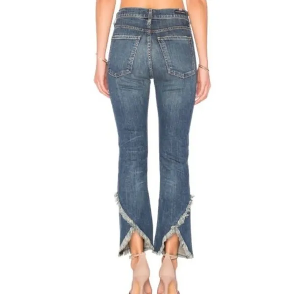 Citizens of Humanity Womens Drew Fray High‎ Rise Crop Flare Denim jeans Size 26 - Image 3