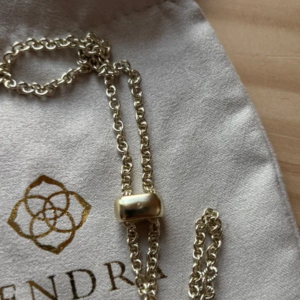 Kendra Scott Gold Necklace with Deep Red Faceted Pendant - Image 5