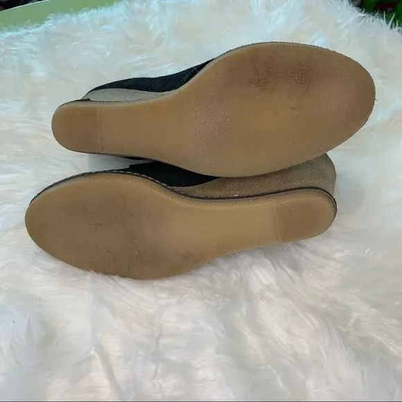 J.‎ Crew black wedge booties leather suede size 8 - Image 4