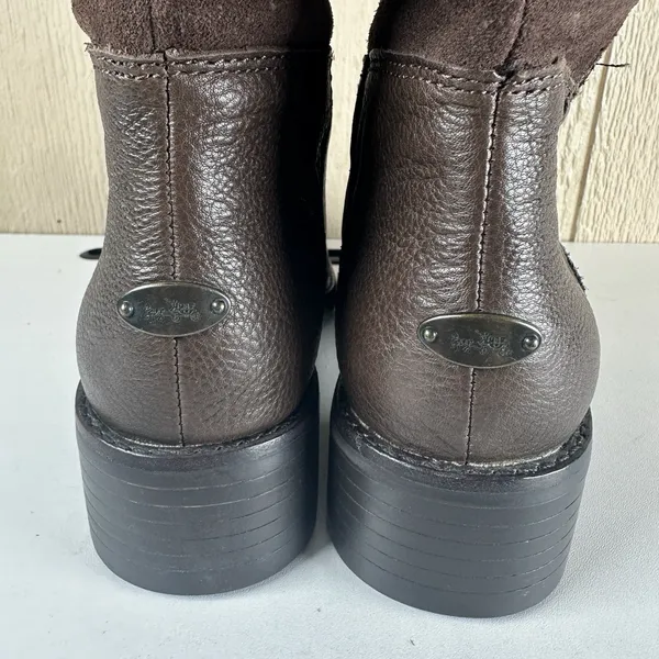 Coach Bailey Brown Leather/Suede Side Zip Mid Calf Boots Size 8B Shearling Lined - Image 9