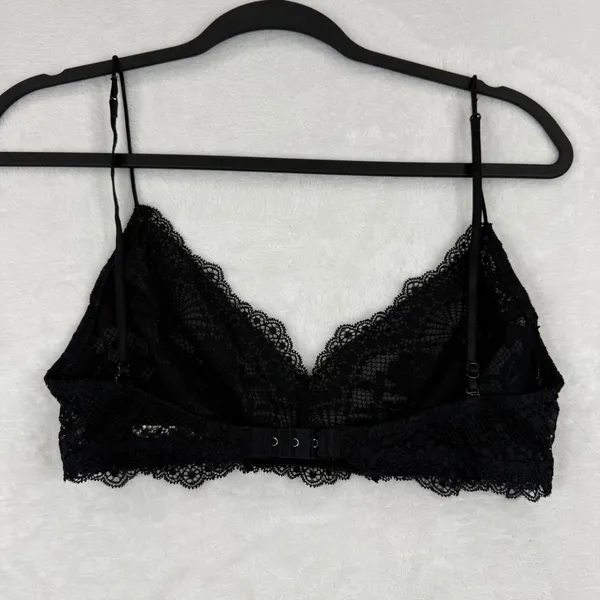 Intimately Free People Black Lace Bralette V-Neck Adjustable Straps‎ Womens L - Image 7