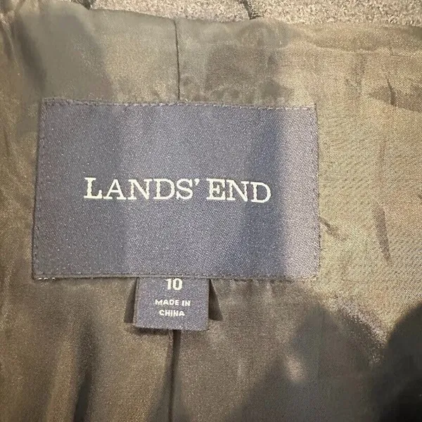Lands' End Button Up Coat Jacket Womens Size‎ 10 Grey Wool Blend Peacoat Office - Image 6