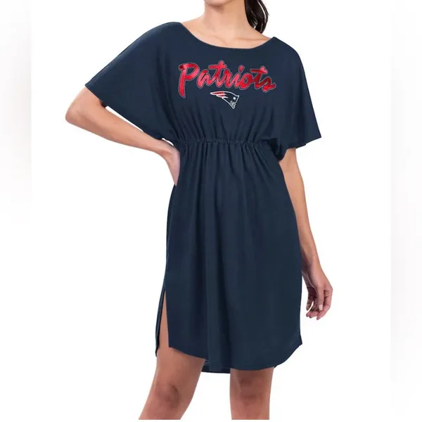 New England Patriots Versus Swim Cover Up Womens Size XS Navy G-III 4‎ Her - Image 3