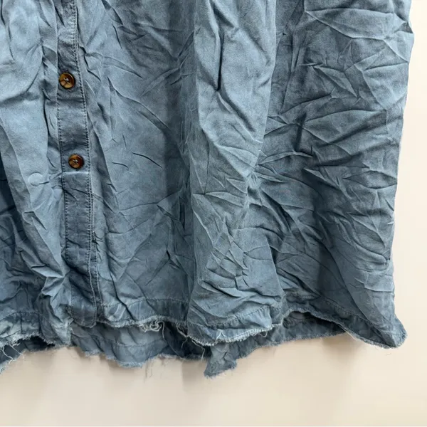 Anthropologie Pilcro Kimberly Maxi Dress Small Blue Chambray Button Front - Image 4