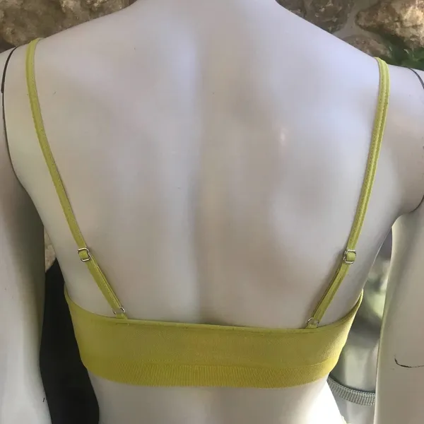 Oiselle Padded Yellow Green Sports Bra Women's Size Small - Image 2