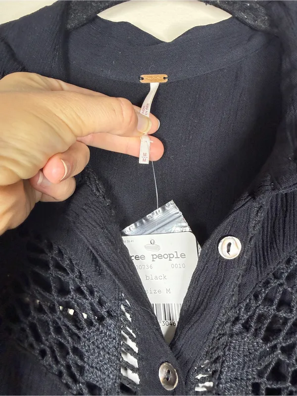 Free People Katie Bird Buttondown Boho Top - Image 6