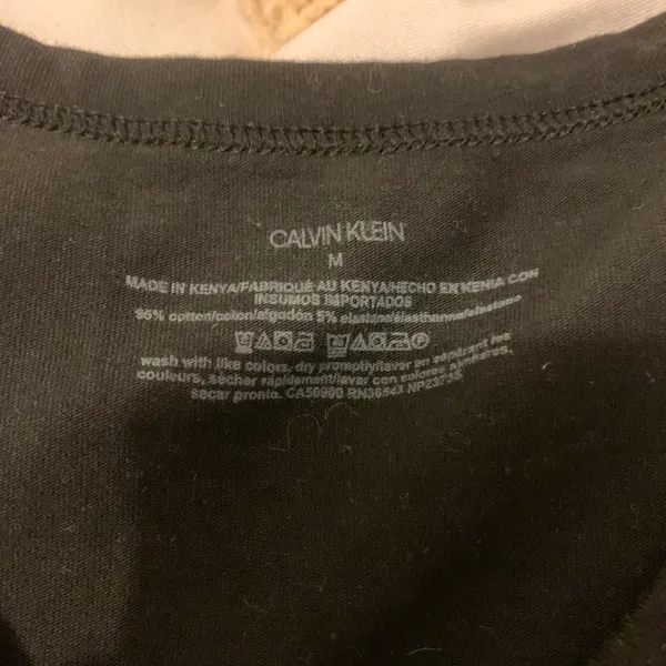 Calvin Klein Black V Neck Basic Top - Image 3