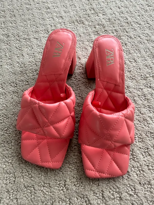 ZARA Like new Pink Quilted heels - Image 2