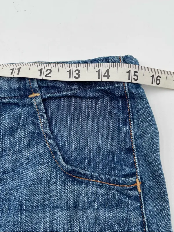 Y2K Citizens Of Humanity Ruffle Hem Mini Denim Jean Skirt Sz 26 USA *READ* - Image 7