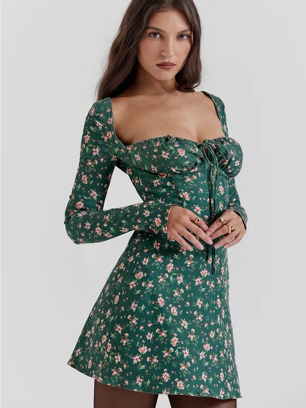 House‎ of CB Malika Green Floral Corset Mini Dress Size S - Image 4