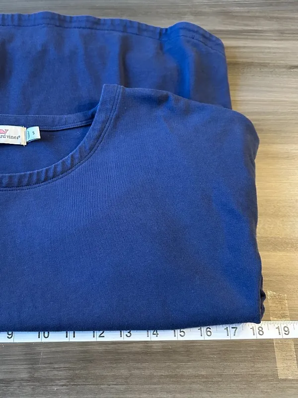 Vineyard Vines‎ Womens Navy Blue Long Sleeve Top Button Accent Size Small - Image 5