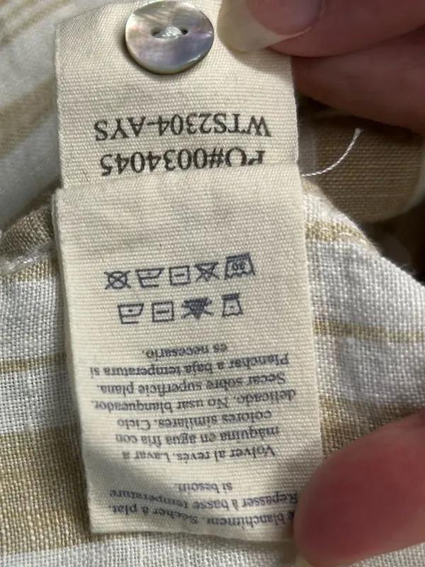 Faherty Isha Linen Top Natural Bombay Stripe Small - Image 9