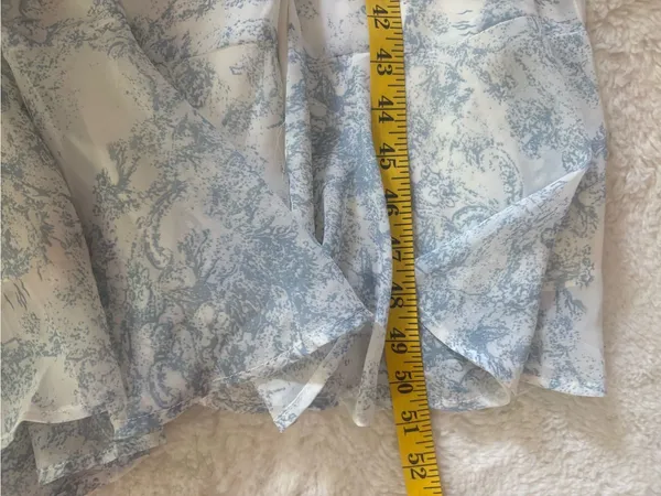 Lulus Summer Invite White and Blue Toile Tie-Strap Tiered Midi Dress Size Large - Image 8
