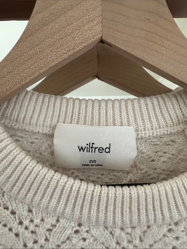 Aritzia Wilfred Arbor Sweater Open Knit Crewneck Cream 2XS - Image 4