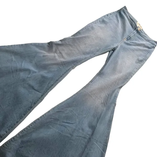 Free people just float on flare jeans stretch denim jeggings western bohemian - Image 3