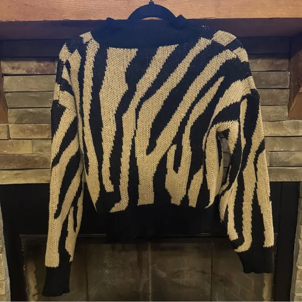 SheIn Brown and black zebra print sweater - Image 2