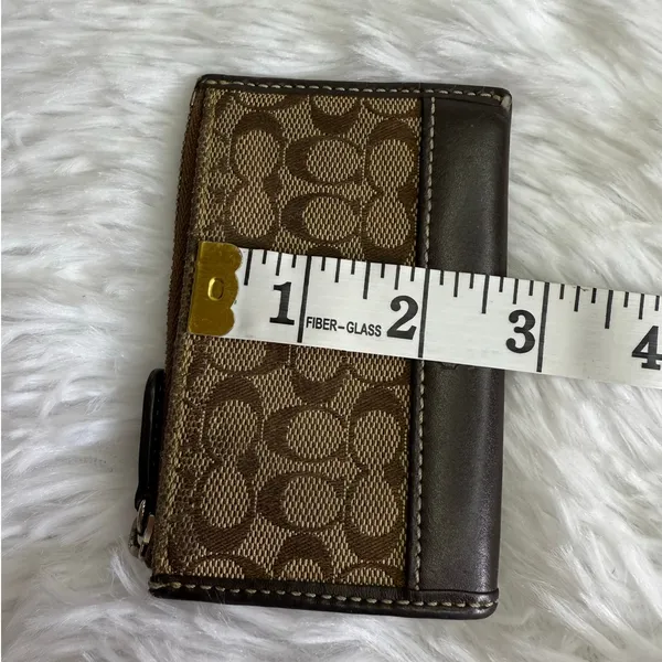 y2k Coach Brown Signature Card Holder Coin Purse - Image 6