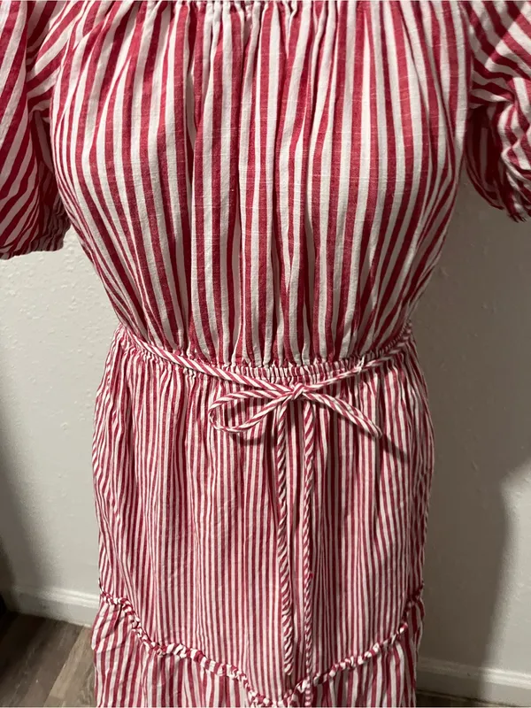 Draper James Red Striped Maxi Dress Size XS - Image 2