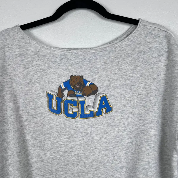 Hollister Women's UCLA Boat Neck Sweatshirt‎ Grey Sz XS - Image 2