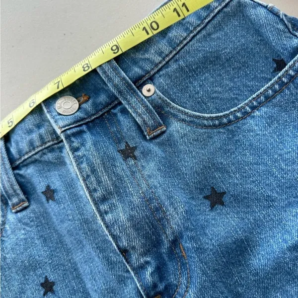 Madewell Rigid Denim A-Line Mini‎ Skirt Star Print 23 - Image 7