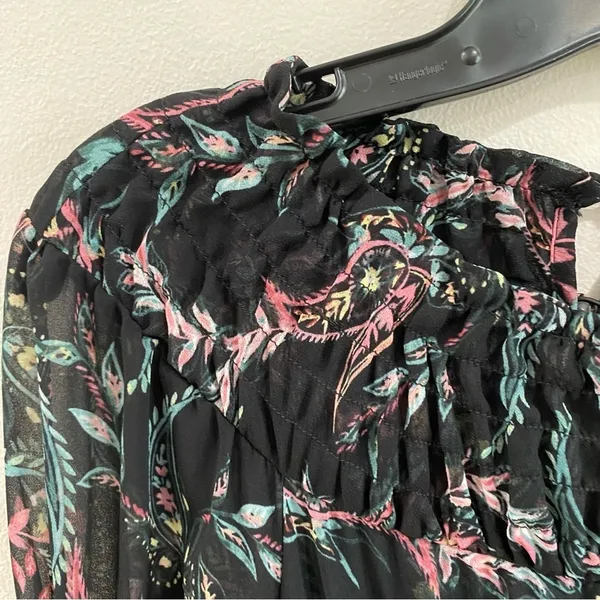 MISA Los Angeles Lexie Mini‎ Dress XS Silk Floral Boho Party Date Night Chic - Image 7