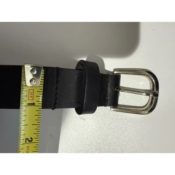 OBEY UNISEX LEATHER WAIST BELT COLOR BLACK AND SILVER BUCKLE‎ 43" Sz M - Image 10