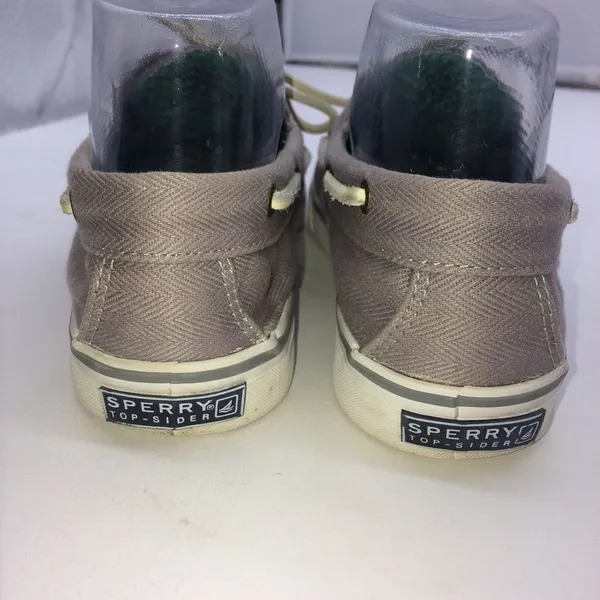 Sperry Top Siders Bahama with Gray Herringbone Cotton Canvas for Wormen - Image 5