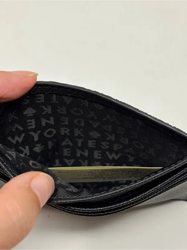 Kate Spade Black Blingbling Small Wallet Slim Card Holder 4.25”x3” New No Tags - Image 6