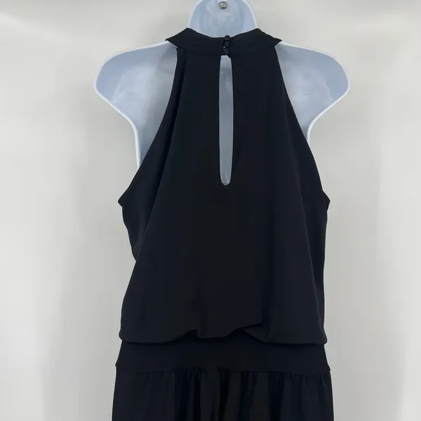 White House | Black Market Satin Jumpsuit Sz 8 Metallic Trim Mob Wife Sleeveless Quiet Luxury Glam - Image 8
