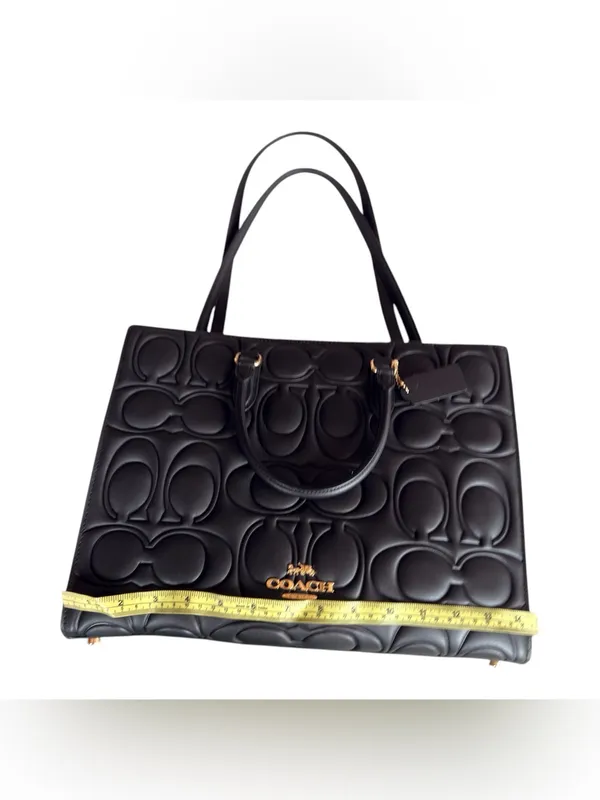 NWT Coach Maggie Large Tote Bag In Signature Leather Black 100% Authentic - Image 9