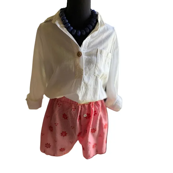 Old Navy Linen Blend White Tunic Cover Up Shirt Small Coastal Beach Resort - Image 9