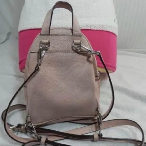 Michael Kors Abbey Studded Pink Pebble Leather Mini Backpack - Image 8