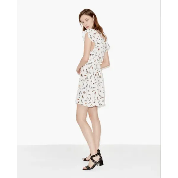 The Kooples Feather 100% Silk Mini‎ Dress XXS Frenchcore European Runway - Image 3