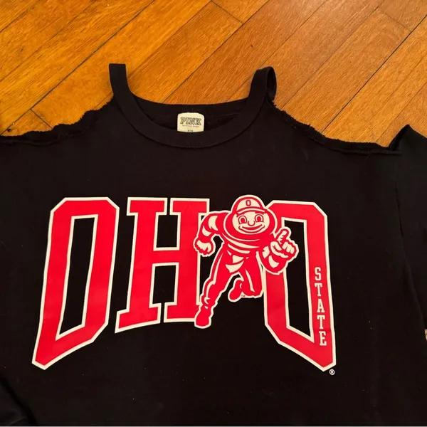 OSU Ohio State University Buckeyes PINK Victoria's Secret Sweatshirt, Medium - Image 2