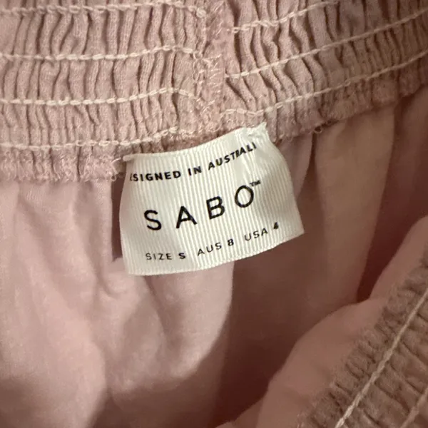 Sabo Light Pink Stella Off The Shoulder Cotton Mini Dress Size Small Beach Boho - Image 3