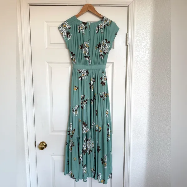 Free People All I Got Floral Printed Maxi Dress 0 XS Blue - Image 3