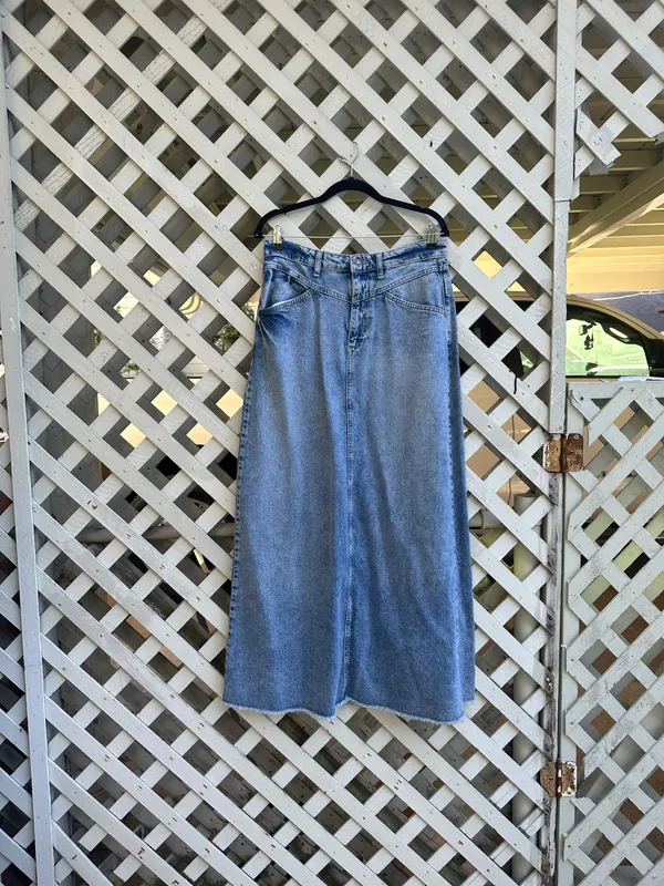 Free People Come As You Are Denim Maxi Skirt - Image 5