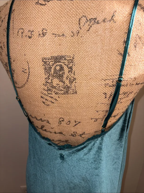 Victoria's Secret Emerald Victoria Secret Velvet Slip Dress - Spaghetti Strap - Image 5