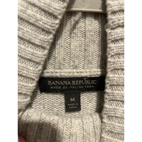 Banana Republic Merino Wool Italian Yarn Fair Isle Fisherman Turtleneck Sweater - Image 3