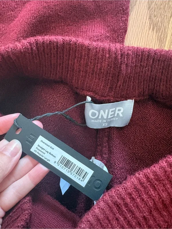 Oner Active Women's knit Crewneck Sweater & Jogger Set rosewood - Image 2