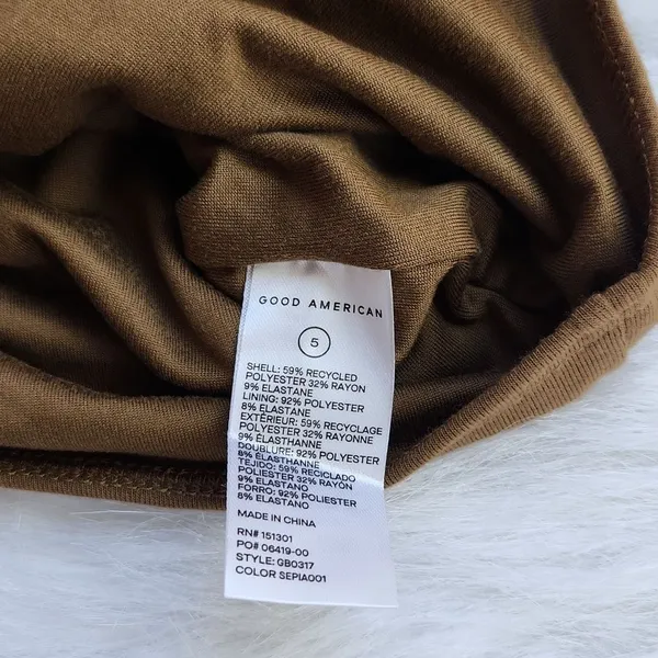 Good American -480 NWOT - STRETCH JERSEY U‎ RING BODYSUIT Beige Size 5 / 2XL - Image 10